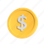 dollar, coin, currency, money, render 