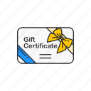 certificate, coupon, gift, gift certificate 