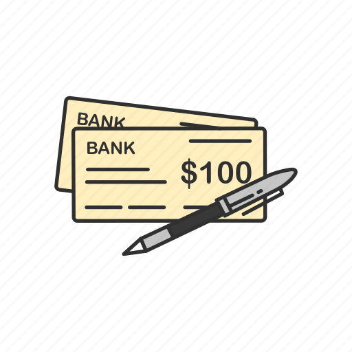 Bank check, check, one hundred dollar, payment icon - Download on Iconfinder