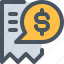 bill, checkbill, money, pay, payment, payment icon 