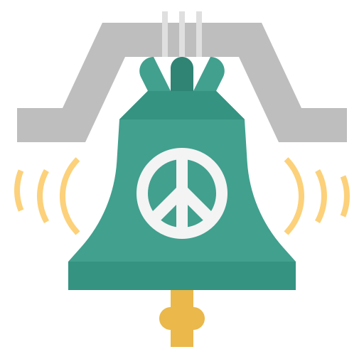 Peace, bell, peaceful, freedom, peace bell, world peace, peace day icon - Free download