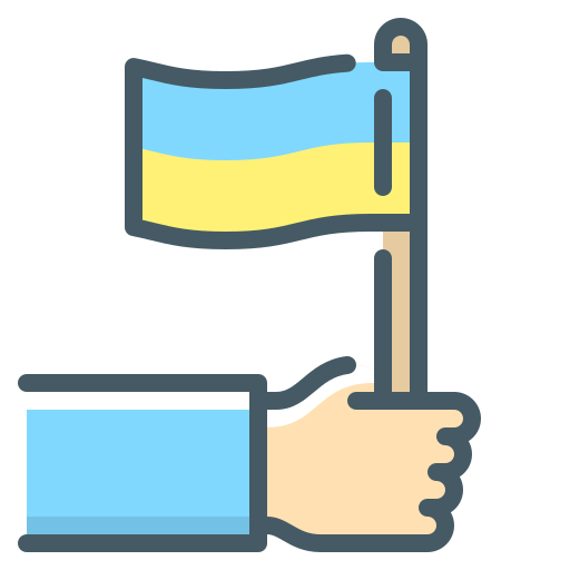 Flag, hand, ukraine, country icon - Free download