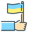 flag, hand, ukraine, country 