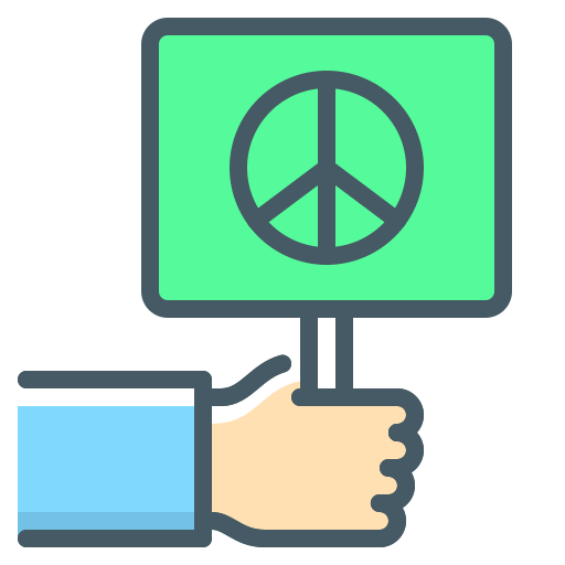 Peaceful, peace, hand, banner icon - Free download