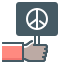 peaceful, peace, hand, banner 