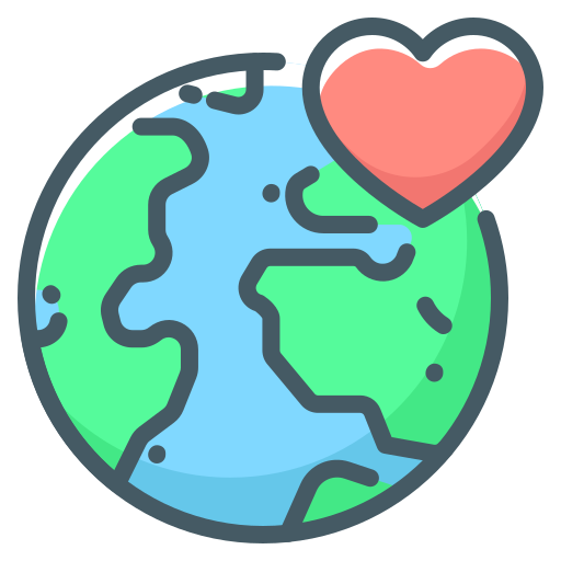 Planet, earth, heart, love, world, peace icon - Free download