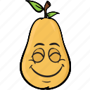cartoon, emoji, face, pear, smiley