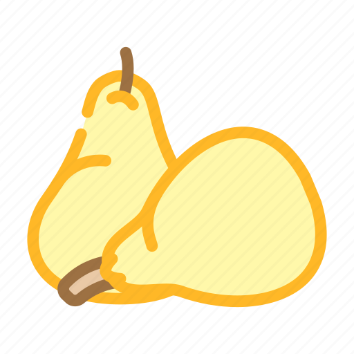 Pear, fresh, yellow, fruit, half, food icon - Download on Iconfinder