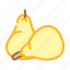 pear, fresh, yellow, fruit, half, food 