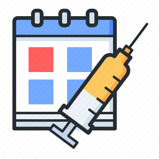 Vaccination, dose, syringe, calendar icon - Download on Iconfinder