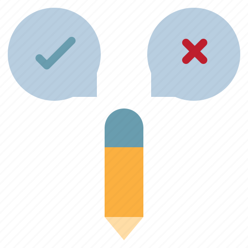 True, false, choice, check, pencil, edit, work icon - Download on Iconfinder
