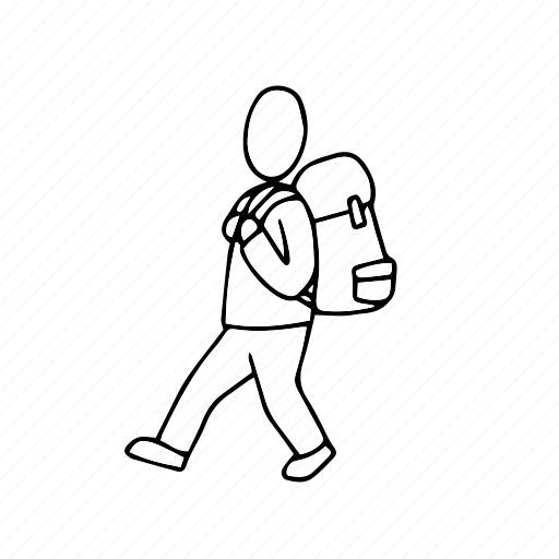 Backpack Backpacker People Person Travel Traveller Icon