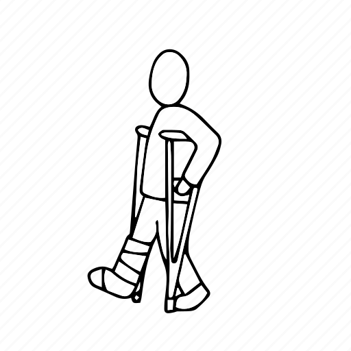 Crutches, disabled, people, person, walking icon - Download on Iconfinder