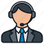 business, contact, formal, headset, headshot, male, profile 