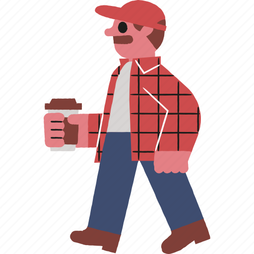 Man, and, coffee, flannel, beard icon - Download on Iconfinder