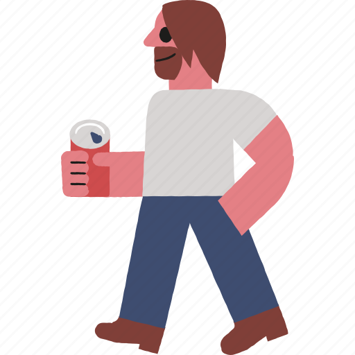 Man, and, soft, drink, beard, long, hair icon - Download on Iconfinder
