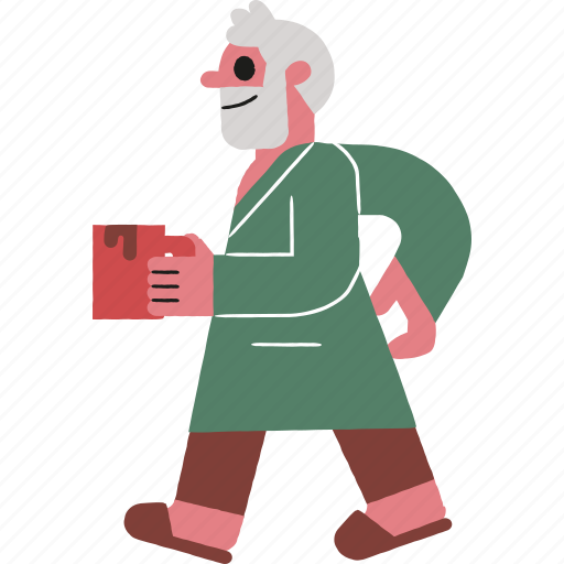 Old, man, in, dressing, gown, beard, coffee icon - Download on Iconfinder