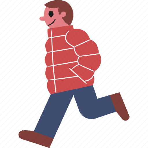 Walking, man, down, jacket icon - Download on Iconfinder
