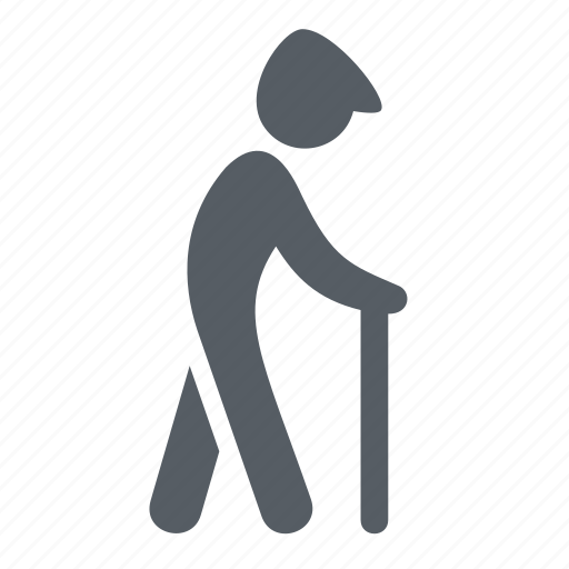 Cane, elderly, people, senior, walking icon - Download on Iconfinder