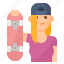 avatar, lifestyle, skateboarding, woman 