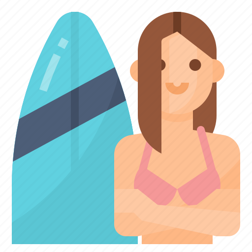 Avatar, lifestyle, surfing, woman icon - Download on Iconfinder