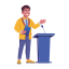 presenter, orator, speaker, announcer, host 