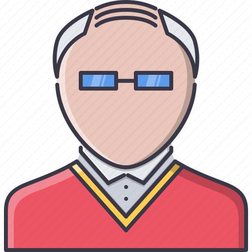 Baldness, glasses, hairstyle, man, old, people, style icon - Download on Iconfinder