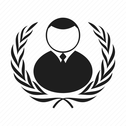 Award, laurel wreath, man, people, person, silhouette, wreath icon - Download on Iconfinder