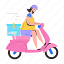 bike delivery, parcel delivery, courier delivery, delivery girl, delivery service 