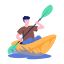 kayaking, paddling, canoeing, rowing, boating 