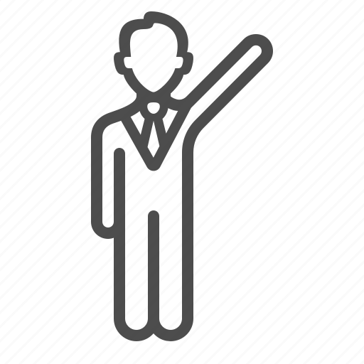 Hand, hitchhiker, man, people, raised hand, salute, waving icon - Download on Iconfinder