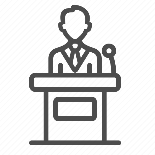 Businessman, man, people, podium, politician, president, speech icon - Download on Iconfinder