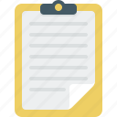 clipboard, file, paper, task, document