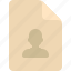 file, user, avatar, data, person, profile 