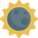 moon, over, sun, sunny, space, astronomy, weather
