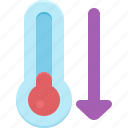 temperature, arrow, down, weather