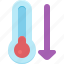 temperature, arrow, down, weather 