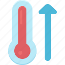 temperature, arrow, up, weather, thermometer, hot, direction