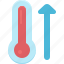 temperature, arrow, up, weather, thermometer, hot, direction 