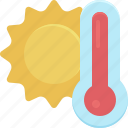 temperature, sun, weather, thermometer, hot, sunny