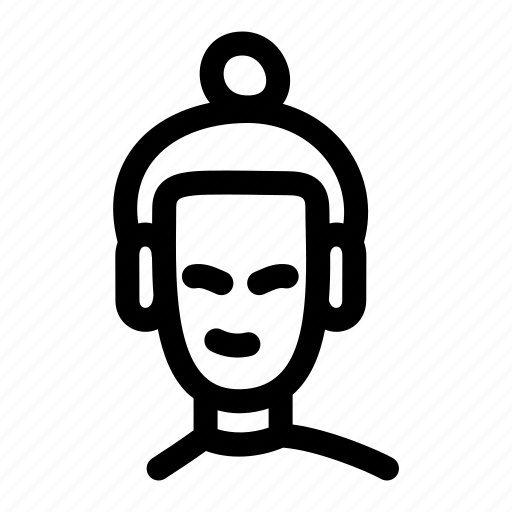Bun, hair, man, person, persona, personas, smile icon - Download on Iconfinder