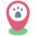 location, veterinary, placeholder, paw, print, animals, pin