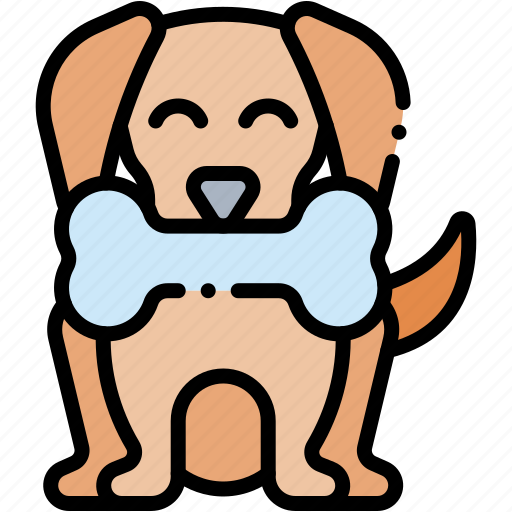 Dog, bone, pet, food, toy, biting, playing icon - Download on Iconfinder
