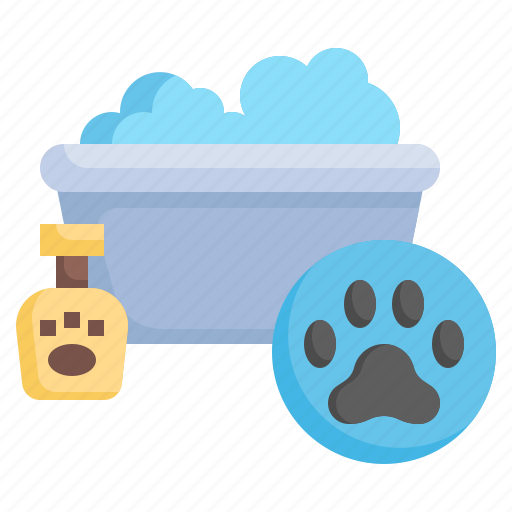 Cleaning, grooming, bath, tub, paw, print, hygiene icon - Download on Iconfinder