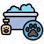 pet, shop, filloutline, cleaning, grooming, bath, tub, paw, print 