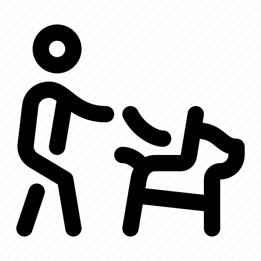 Dog, on, leash, pet, guide, blind, man icon - Download on Iconfinder
