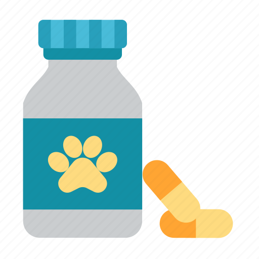 Medicine, animal, pet, pills, bottle, meds, veterinary icon - Download on Iconfinder