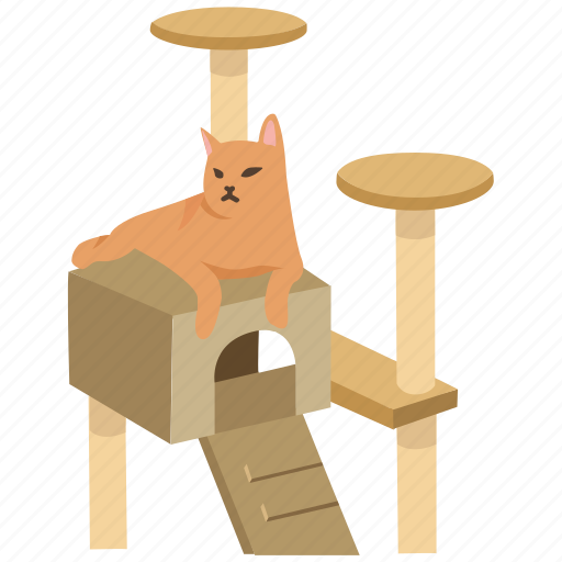 Cat, pet, play, play set, playground, tower icon - Download on Iconfinder