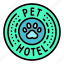 pet, hotel, emblem 