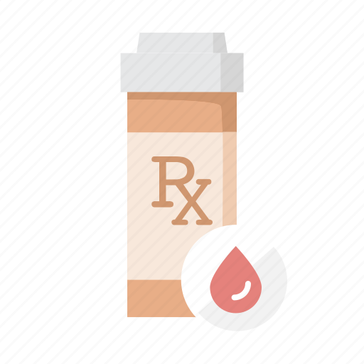 Blood clot, blood pressure medicine, bottle, coagulant, diabetes, prescription, rx icon - Download on Iconfinder